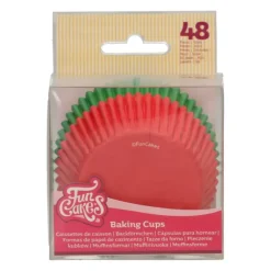 FUNCAKES Caissettes Cupcakes Rouge et Verte (x48)* Moules En Papier