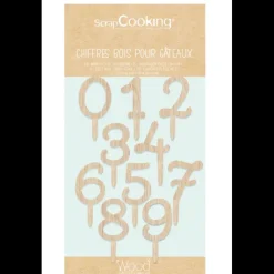 SCRAPCOOKING Cake Topper Bois Chiffres 0 à 9* Décoration Gâteau
