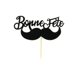 PATISDECOR Cake Topper Bonne Fête Moustache sur Pic (x30) Patisdécor* Décoration Gâteau