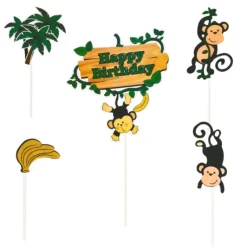PATISDECOR Cake Topper Happy Birthday Singes (x5) Patisdécor* Décoration Gâteau