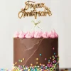 PATISDECOR Cake Topper Joyeux Anniversaire Doré Patisdécor* Décoration Gâteau