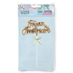 PATISDECOR Cake Topper Joyeux Anniversaire Doré Patisdécor* Décoration Gâteau