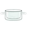 LUIGI BORMIOLI Casserole en Verre Double Paroi 27 cl (x2) THERMIC GLASS* Servir, Présenter