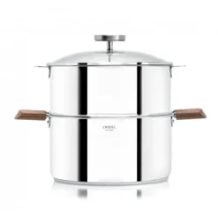 CRISTEL Casserole et Cuit Vapeur Inox Ø 20 cm Anses Noyer Biome* Casseroles