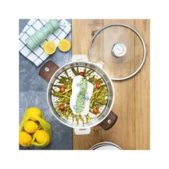 CRISTEL Casserole et Cuit Vapeur Inox Ø 20 cm Anses Noyer Biome* Casseroles