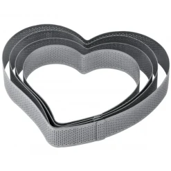PAVONI Cercle à Entremets Coeur Inox Micro-perforé 22,5 x 21 cm x H 3,5 cm* Cercle À Patisserie
