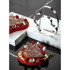 PAVONI Cercle à Entremets Coeur Inox Micro-perforé 20,5 x 19 cm x H 3,5 cm* Cercle À Patisserie