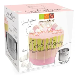 SCRAPCOOKING Cercle à Pâtisserie Extensible Inox H 12 cm* Cercle À Patisserie