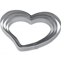 PAVONI Cercle à Tarte Coeur Inox Micro-perforé 16 x 15 cm x H 2 cm* Cercle À Patisserie