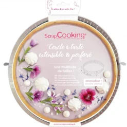 SCRAPCOOKING Cercle à Tarte Extensible Inox Perforé 16 à 30 cm* Cercle À Patisserie