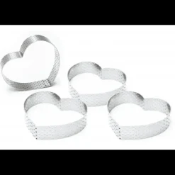 SCRAPCOOKING Cercles à Tarte Individuels Perforés Cœur 7,5 x 8 cm (x4)* Cercle À Patisserie
