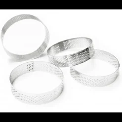 SCRAPCOOKING Cercles à Tarte Individuels Perforés Ronds 8 cm (x4)* Cercle À Patisserie