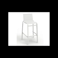 GROSFILLEX Chaise Haute Blanc Glacier et Toile Blanche Sunset* Mobilier Terrasse Restaurant