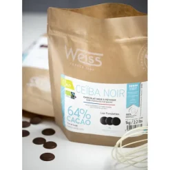 WEISS Chocolat Noir Bio 64% Ceïba 1 kg* Produits Bio|Chocolat De Couverture