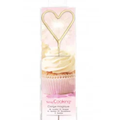 SCRAPCOOKING Cierge Magique Coeur Or 18 cm* Décoration Gâteau