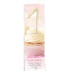 SCRAPCOOKING Cierge Magique Or 17,5 cm Chiffre 1* Décoration Gâteau
