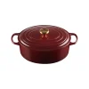 LE CREUSET Cocotte en Fonte Ovale 31 cm Garnet Bouton Doré Signature* Cocotte En Fonte