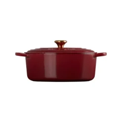 LE CREUSET Cocotte en Fonte Ovale 31 cm Garnet Bouton Doré Signature* Cocotte En Fonte