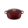 LE CREUSET Cocotte en Fonte Ovale 29 cm Garnet Bouton Doré Signature* Cocotte En Fonte