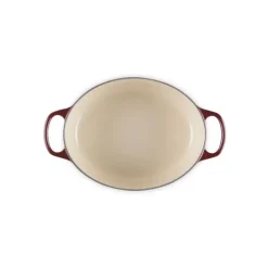 LE CREUSET Cocotte en Fonte Ovale 29 cm Garnet Bouton Doré Signature* Cocotte En Fonte
