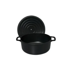 CHASSEUR Cocotte en Fonte Ronde 22 cm Noir Mat* Cocotte En Fonte