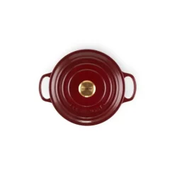 LE CREUSET Cocotte en Fonte Ronde 20 cm Garnet Bouton Doré Signature* Cocotte En Fonte