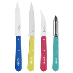 OPINEL Coffret 3 Couteaux de Cuisine et un Eplucheur Pop 80 Les Essentiels* Couteau D'office|Eplucheurs, Dénoyauteur