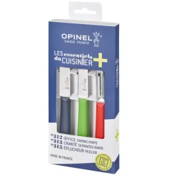 OPINEL Coffret 2 Couteaux de Cuisine et un Eplucheur Les Essentiels +* Couteau D'office|Eplucheurs, Dénoyauteur