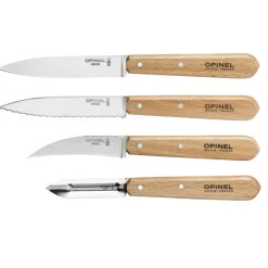 OPINEL Coffret 3 Couteaux de Cuisine et un Eplucheur Les Essentiels* Couteau D'office|Eplucheurs, Dénoyauteur