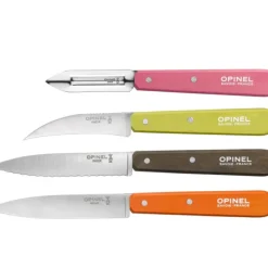 OPINEL Coffret 3 Couteaux de Cuisine et un Eplucheur Fifties Les Essentiels* Couteau D'office|Eplucheurs, Dénoyauteur