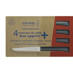 OPINEL Coffret 4 Couteaux de Table Anthracite Microdenté Bon Appétit +* Couverts