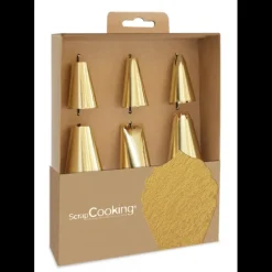 SCRAPCOOKING Coffret 6 Douilles Pâtissières Inox Dorées* Douilles Pâtisserie