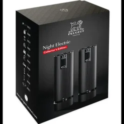 PEUGEOT Coffret 2 Moulins Electriques Sel & Poivre Noir Mat 15 cm* Moulin