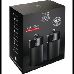PEUGEOT Coffret 2 Moulins Manuels Sel & Poivre Noir Mat 12 cm + Entonnoir* Moulin