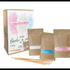 SCRAPCOOKING Coffret Préparation Barbe à Papa 3 x 160 g* Préparation Pâtisserie
