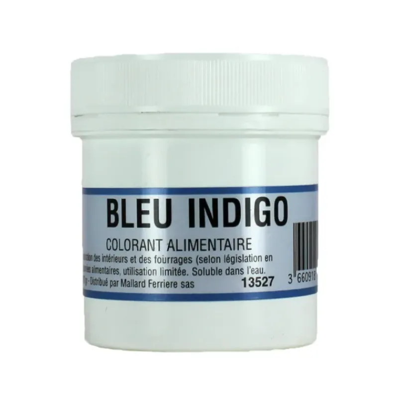 MALLARD FERRIERE Colorant alimentaire Bleu Indigo E132 Poudre Hydrosoluble 20g* Colorants Alimentaires
