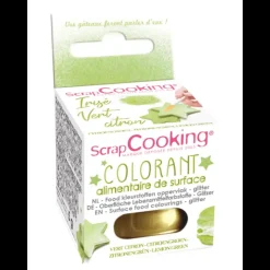 SCRAPCOOKING Colorant Alimentaire de Surface Irisé Vert Citron 5 g* Colorants Alimentaires