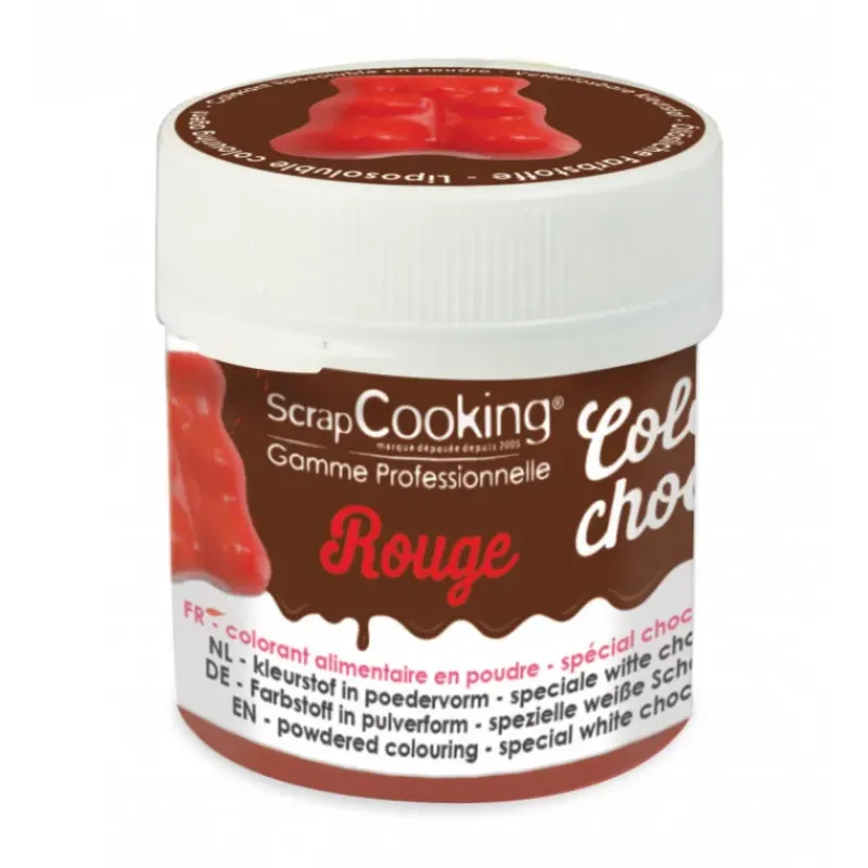SCRAPCOOKING Colorant Alimentaire en Poudre Liposoluble Rouge 5g Color'Choco* Colorants Alimentaires