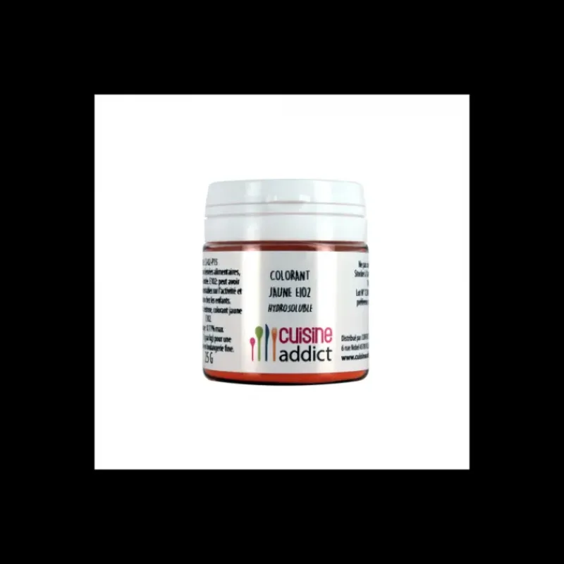 CUISINEADDICT Colorant alimentaire Jaune E102 25g Poudre Hydrosoluble* Colorants Alimentaires