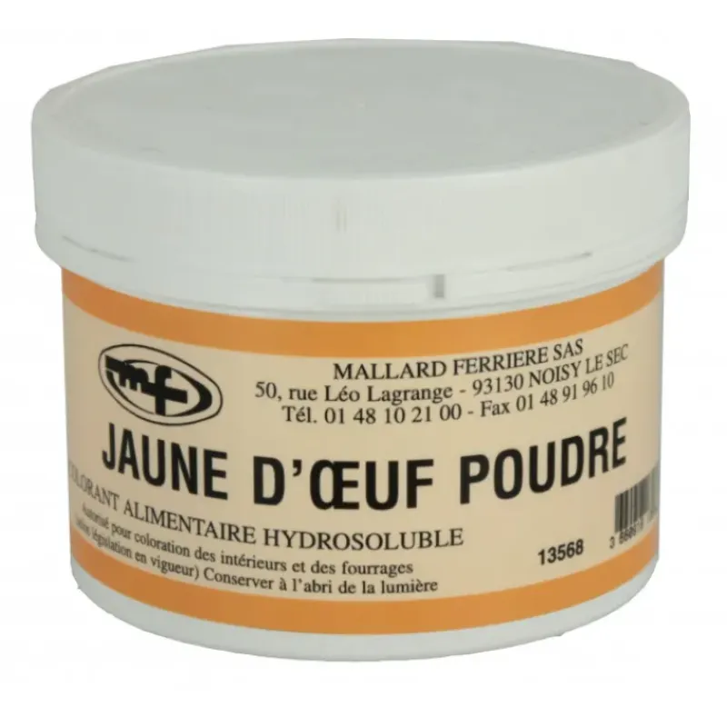 MALLARD FERRIERE Colorant alimentaire Jaune d'Oeuf E102/E129 Poudre Hydrosoluble 100g* Colorants Alimentaires