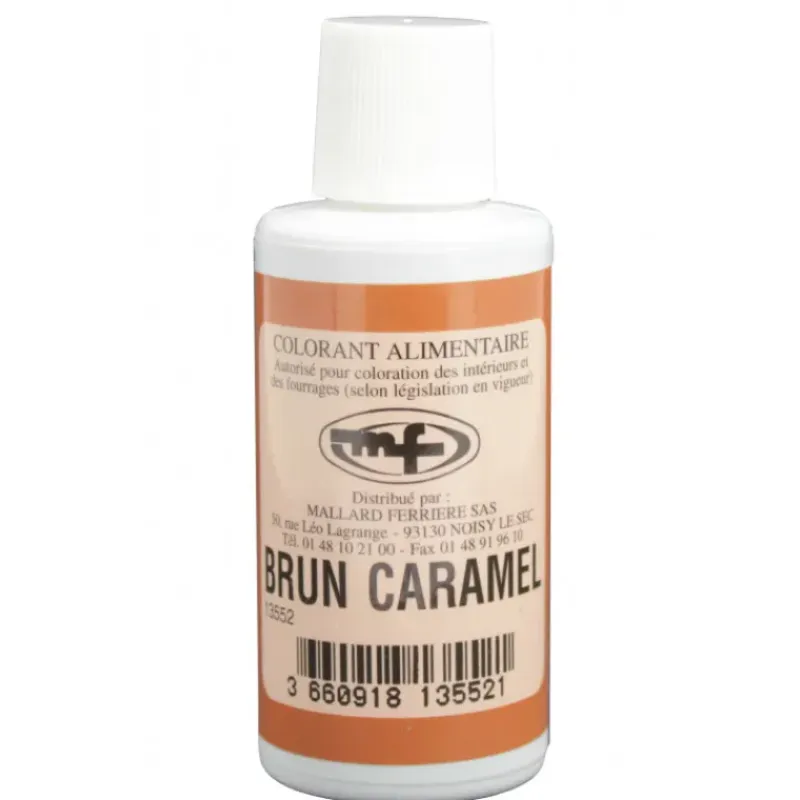 MALLARD FERRIERE Colorant alimentaire Marron Brun Caramel E102/E129/E151 Liquide 100ml* Colorants Alimentaires