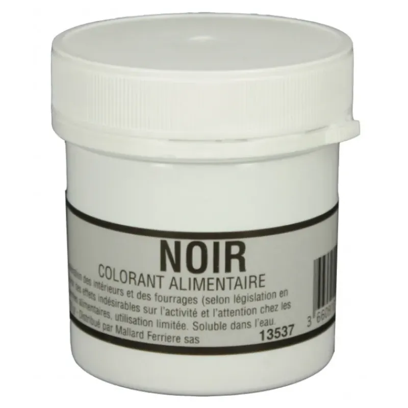 MALLARD FERRIERE Colorant alimentaire Noir Charbon E153 Poudre Hydrosoluble 15g* Colorants Alimentaires