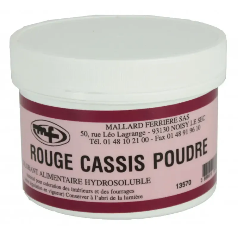 MALLARD FERRIERE Colorant alimentaire Rouge Cassis E129/E133 Poudre Hydrosoluble 100g* Colorants Alimentaires