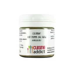 CUISINEADDICT Colorant alimentaire Vert Pomme E141/E160A Poudre Hydrosoluble 25 g* Colorants Alimentaires