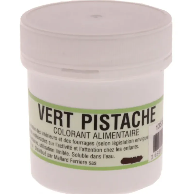 MALLARD FERRIERE Colorant alimentaire Vert pistache E102/E131 Poudre Hydrosoluble 20g* Colorants Alimentaires