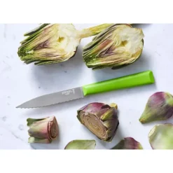 OPINEL Couteau d'Office 10 cm Cranté Vert Les Essentiels +* Couteau D'office