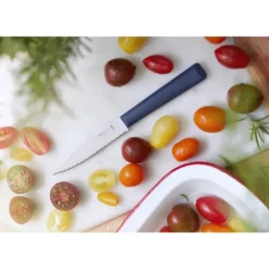 OPINEL Couteau d'Office 10 cm Cranté Bleu Les Essentiels +* Couteau D'office