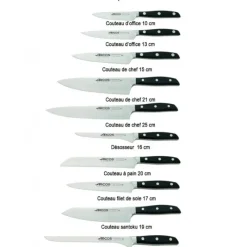 ARCOS Couteau Santoku 19 cm MANHATTAN Noir* Couteau Santoku
