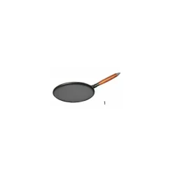 STAUB Crêpière Ø 28 cm Fonte noire Manche Bois* Poêles
