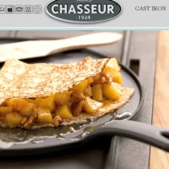 CHASSEUR Crêpière Fonte Émaillée 30 cm Noir avec Accessoires* Poêles